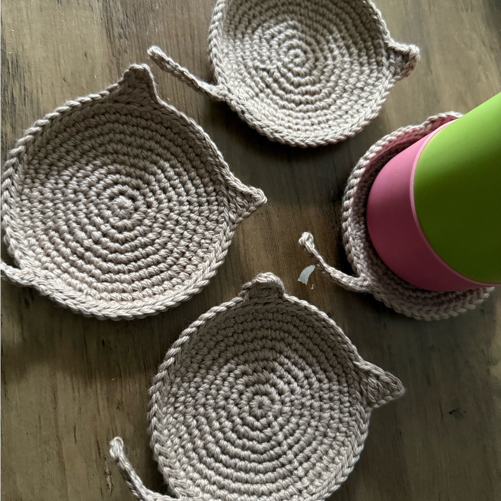 Set of Handmade Cat Ear Coasters coffee coaster
